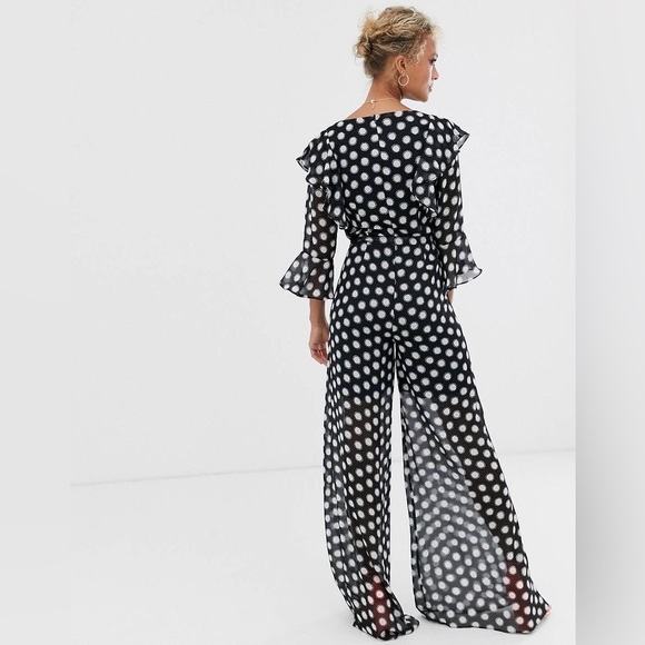 DARK PINK POLKADOTS JUMPSUIT - Picture 2 of 5